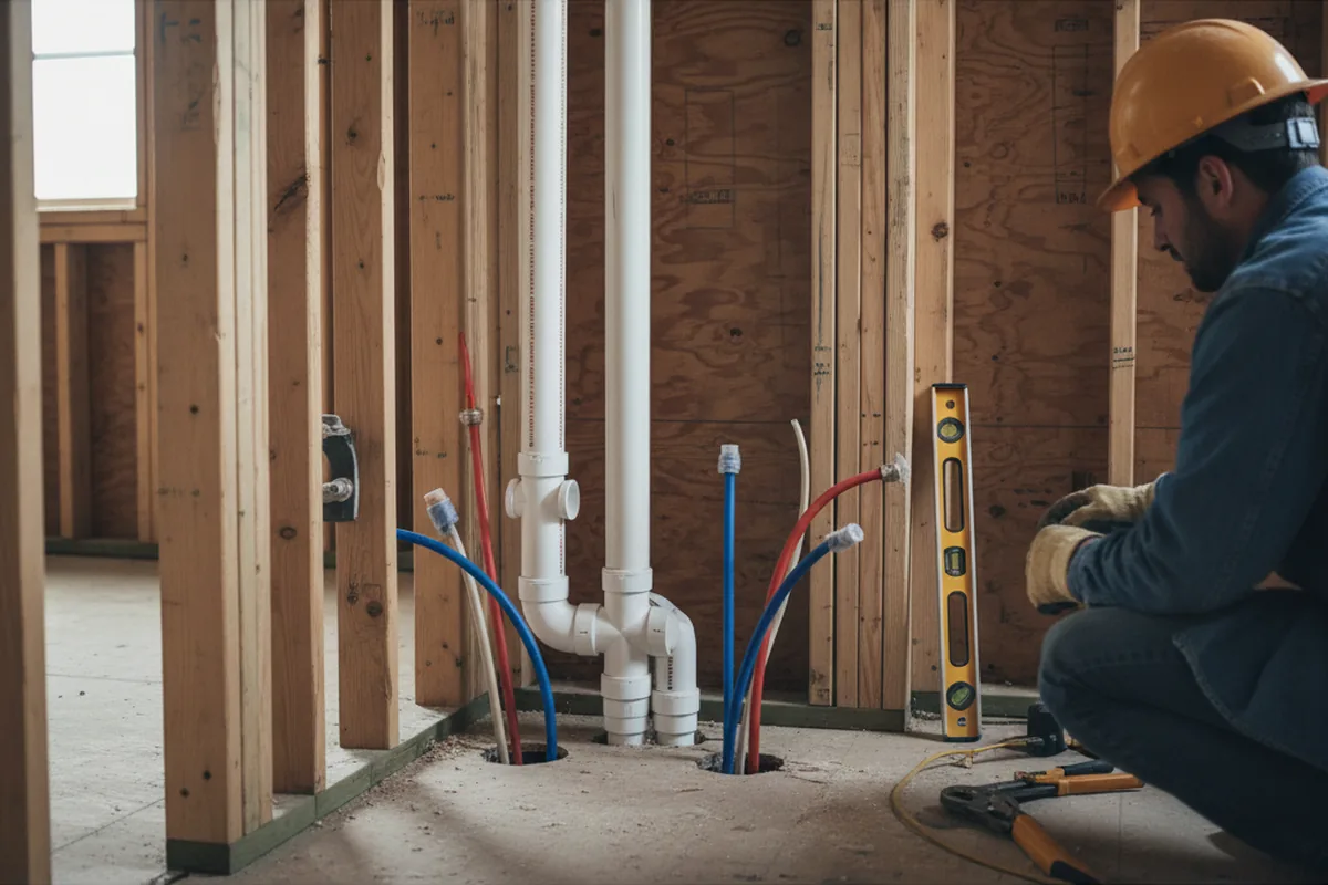 Drain and supply rough-in during Leak Detection in Gulf